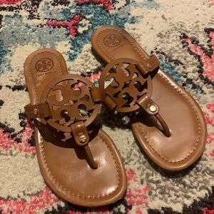 Gently worn Tory Burch miller sandals cognac 6.5